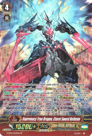 Supremacy True Dragon Claret Sword Helheim (SP) (1203) [G-BT12] - Cardfight Vanguard Single