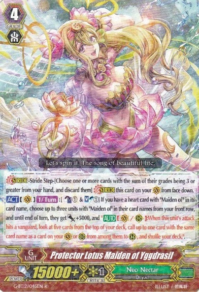 Protector Lotus Maiden of Yggdrasil (12045) [G-BT12] - Cardfight Vanguard Single