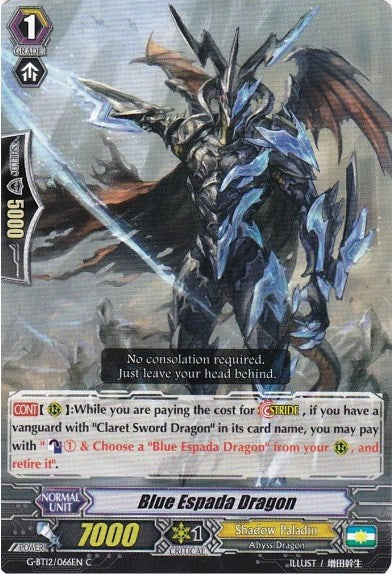 Blue Espada Dragon (12066) [G-BT12] - Cardfight Vanguard Single