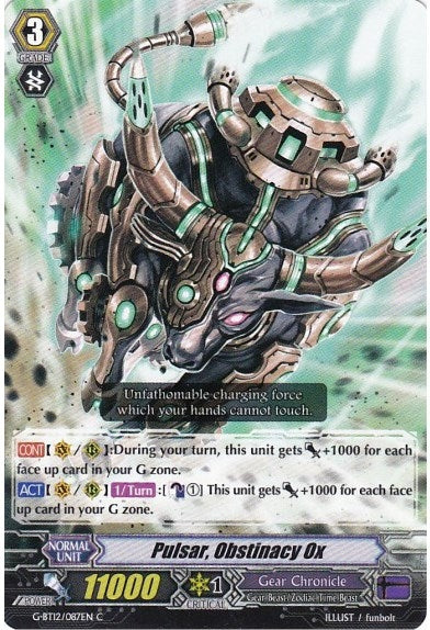 Pulsar Obstinacy Ox (12087) [G-BT12] - Cardfight Vanguard Single