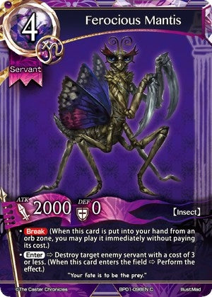 Ferocious Mantis (1098) [BP01] - The Caster Chronicles Single