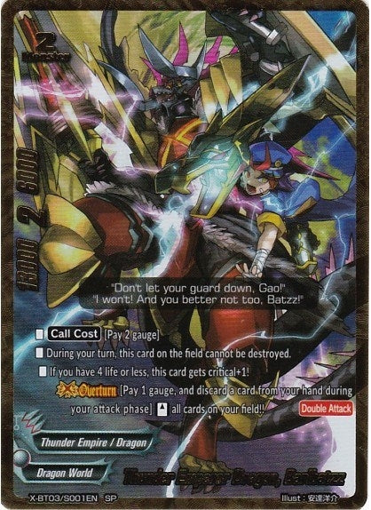 Thunder Emperor Dragon Barlbatzz (SP) (3001) [X-BT03] - Future Card BuddyFight Single