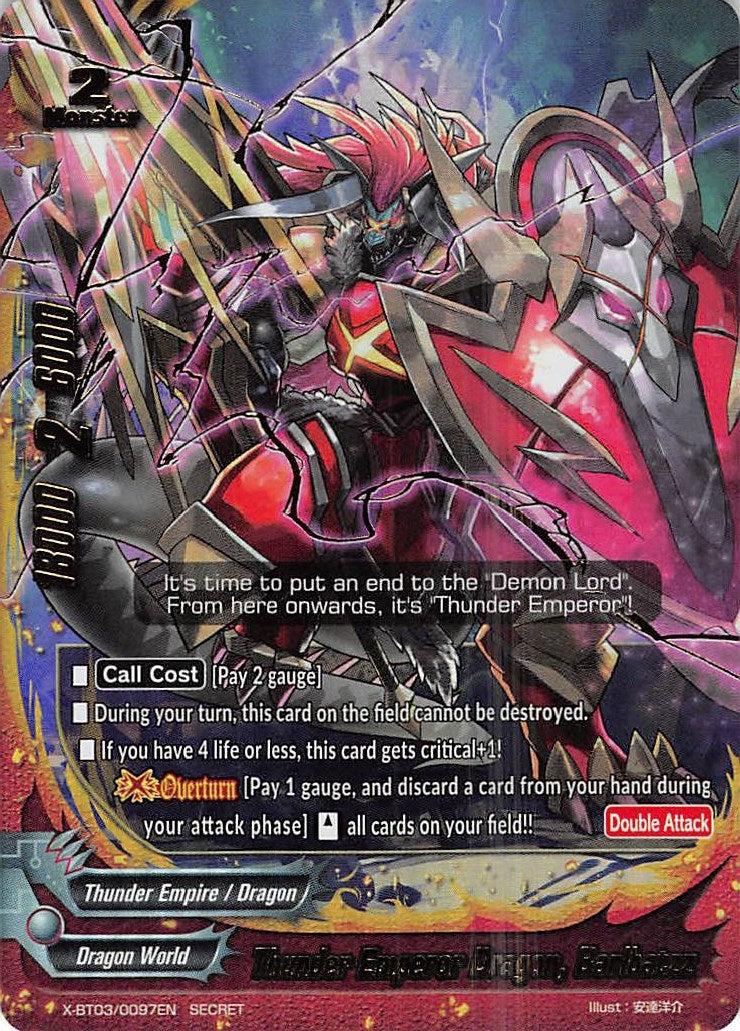 Thunder Emperor Dragon Barlbatzz (30097) [X-BT03] - Future Card BuddyFight Single