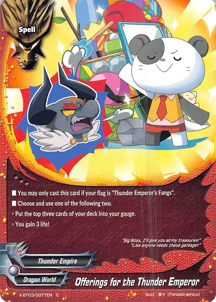 Offerings for the Thunder Emperor (30077) [X-BT03] - Future Card BuddyFight Single