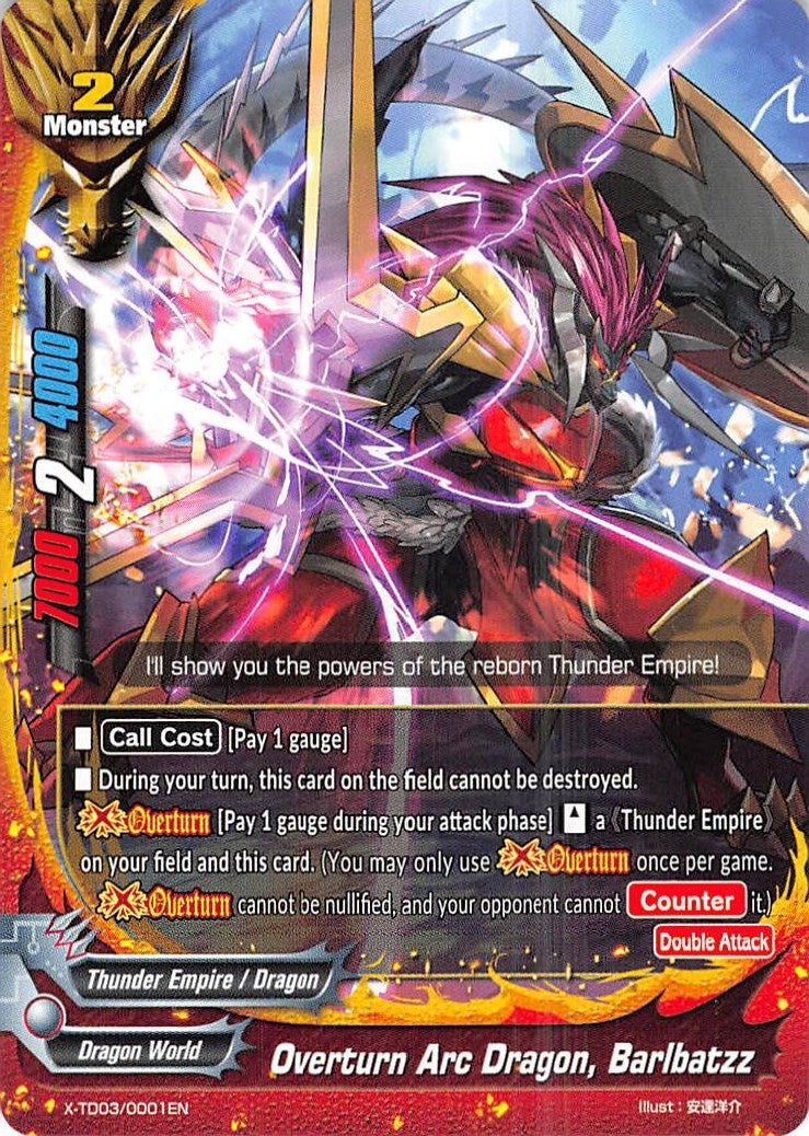 Overturn Arc Dragon Barlbatzz (30001) [X-TD03] - Future Card BuddyFight Single