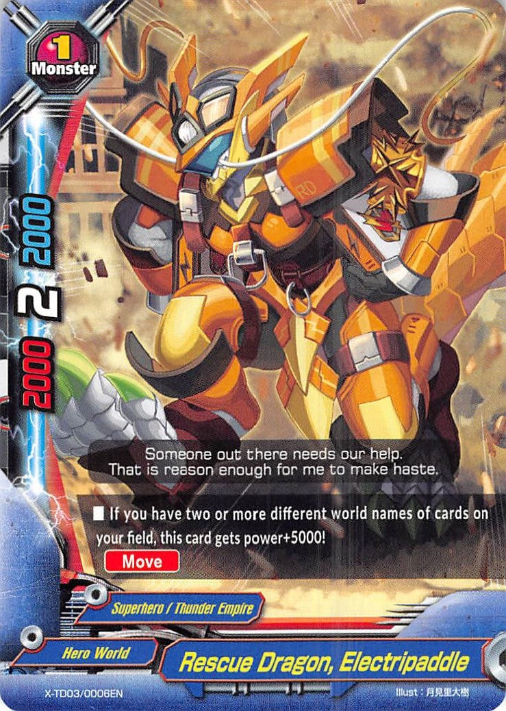 Rescue Dragon Electripaddle (30006) [X-TD03] - Future Card BuddyFight Single