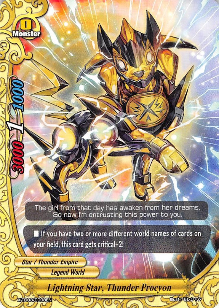 Lightning Star Thunder Procyon (30008) [X-TD03] - Future Card BuddyFight Single