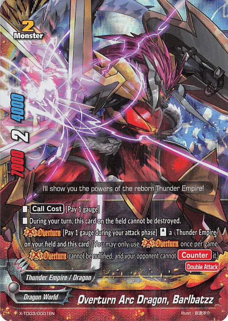Overturn Arc Dragon Barlbatzz (RRR Foil) (30001) [X-TD03] - Future Card BuddyFight Single