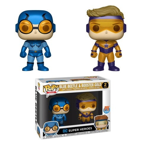 Blue Beetle & Booster Gold 2-Pack (Metallic) (Previews Exclusive) [POP!] - Funko Sealed