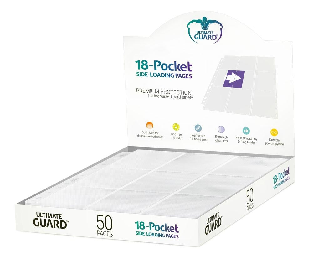 Double-Sided Side-Loading 9-Pocket Pages - 11-Holes White (50-Pack) [ULTIMATEGU] - Protective Pages Sealed