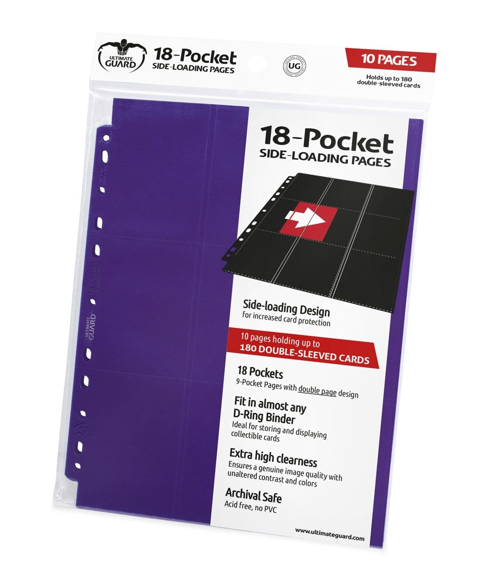 Double-Sided Side-Loading 9-Pocket Pages - 11-Holes Purple (10-Pack) [ULTIMATEGU] - Protective Pages Sealed
