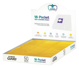 Double-Sided Side-Loading 9-Pocket Pages - 11-Holes Yellow (50-Pack) [ULTIMATEGU] - Protective Pages Sealed