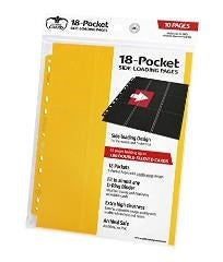 Double-Sided Side-Loading 9-Pocket Pages - 11-Holes Yellow (10-Pack) [ULTIMATEGU] - Protective Pages Sealed