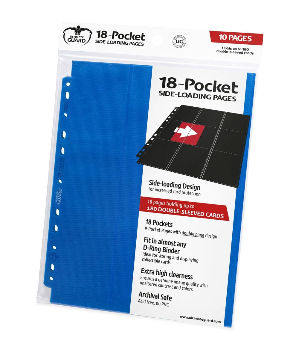 Double-Sided Side-Loading 9-Pocket Pages - 11-Holes Blue (10-Pack) [ULTIMATEGU] - Protective Pages Sealed