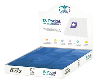 Double-Sided Side-Loading 9-Pocket Pages - 11-Holes Blue (50-Pack) [ULTIMATEGU] - Protective Pages Sealed