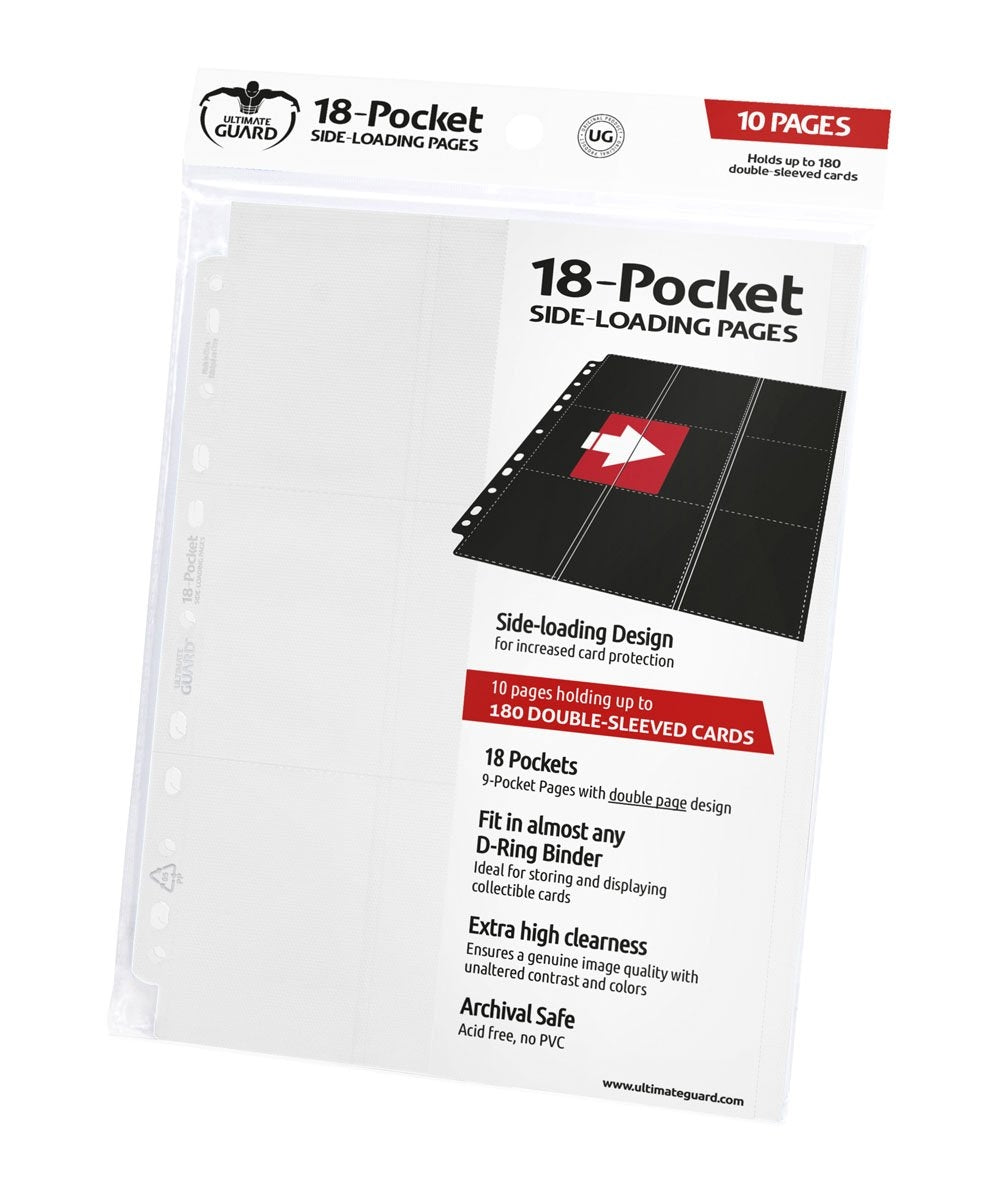 Double-Sided Side-Loading 9-Pocket Pages - 11-Holes White (10-Pack) [ULTIMATEGU] - Protective Pages Sealed