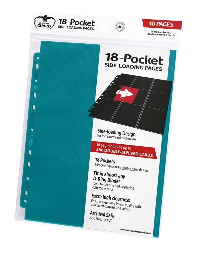 Double-Sided Side-Loading 9-Pocket Pages - 11-Holes Petrol Blue (10-Pack) [ULTIMATEGU] - Protective Pages Sealed
