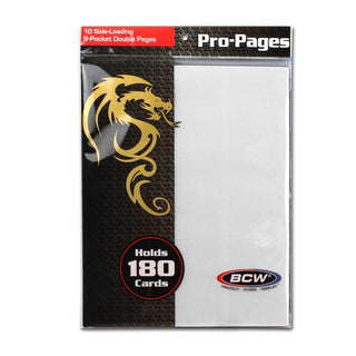 Side-Loading 18-Pocket Pro Pages - 3-Holes White (10-Pack) [BCWSUPPLIE] - Protective Pages Sealed