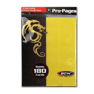 Side-Loading 18-Pocket Pro Pages - 3-Holes Yellow (10-Pack) [BCWSUPPLIE] - Protective Pages Sealed