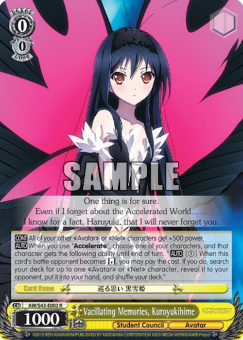 Vacillating Memories Kuroyukihime (43003) [AW/S43] - Weiss Schwarz Single