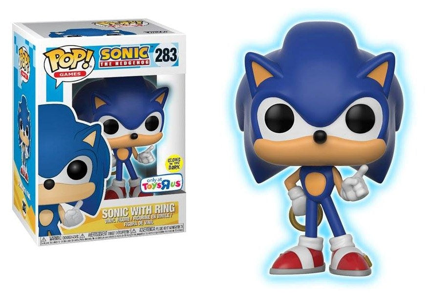 Sonic the Hedgehog: Sonic (with Ring) (Glow in the Dark) (Toys R Us Exclusive) (283) [POP!] - Funko Sealed