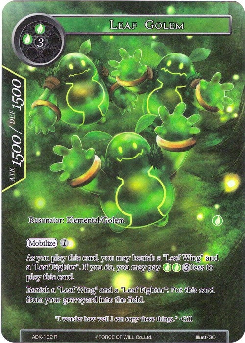 Leaf Golem (Full Art) (102) [ADK] - Force of Will Single