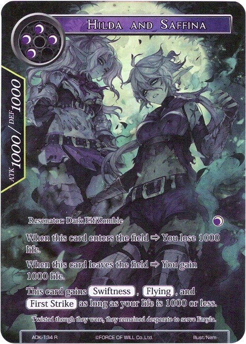 Hilda and Saffina (Full Art) (134) [ADK] - Force of Will Single