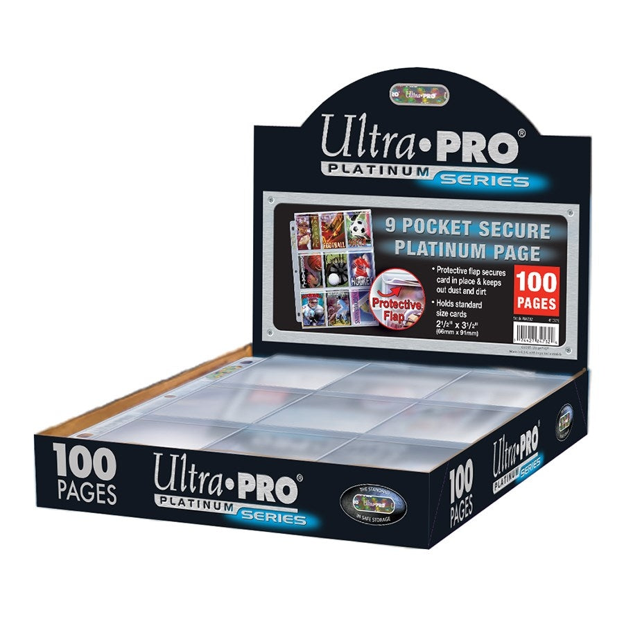 Ultra Pro Platinum Hologram Secure Standard 9-Pocket Pages - 3-Holes (100-Pack) [UPPP] - Protective Pages Sealed