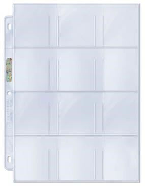 Ultra Pro Platinum Hologram Small 12-Pocket Pages - 3-Holes 2-1/4’’ x 2-1/2’’ (100-Pack) [UPPP] - Protective Pages