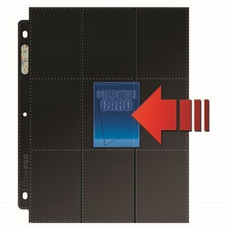 Ultra Pro Double-Sided Side-Loading 9-Pocket Pages - 3-Holes Black (50-Pack) [UPPP] - Protective Pages Sealed