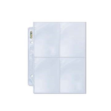 Ultra Pro Platinum Hologram Mini 4-Pocket Pages - 2-Holes 2.5’’ x 3.5’’ (100-Pack) [UPPP] - Protective Pages Sealed