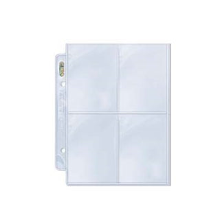 Ultra Pro Platinum Hologram Mini 4-Pocket Pages - 2-Holes 2.5’’ x 3.5’’ (100-Pack) [UPPP] - Protective Pages Sealed