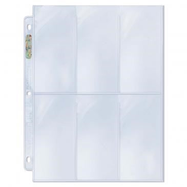 Ultra Pro Platinum Hologram 6-Pocket Pages - 3-Holes 2.5’’ x 5-1/4’’ (100-Pack) [UPPP] - Protective Pages Sealed