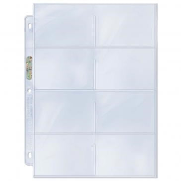 Ultra Pro Platinum Hologram 8-Pocket Pages - 3-Holes 3.5’’ x 2-3/4’’ (100-Pack) [UPPP] - Protective Pages Sealed