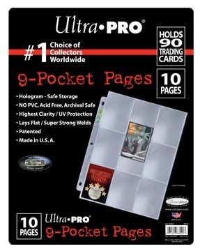 Ultra Pro Platinum Hologram Standard 9-Pocket Pages - 3-Holes (10-Pack) [UPPP] - Protective Pages Sealed