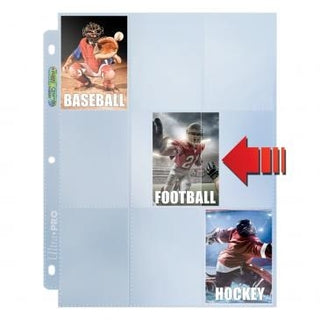 Ultra Pro Premium Hologram Side-Loading Standard 9-Pocket Pages - 3-Holes (100-Pack) [UPPP] - Protective Pages Sealed