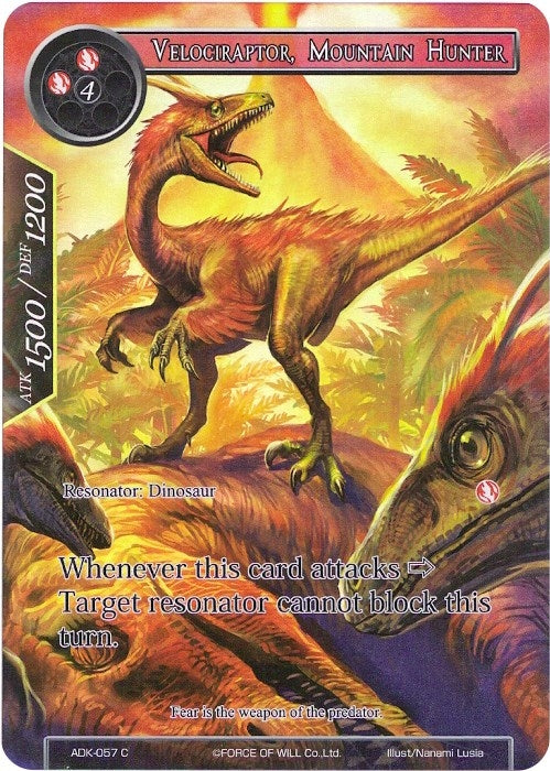 Velociraptor Mountain Hunter (Full Art) (57) [ADK] - Force of Will Single