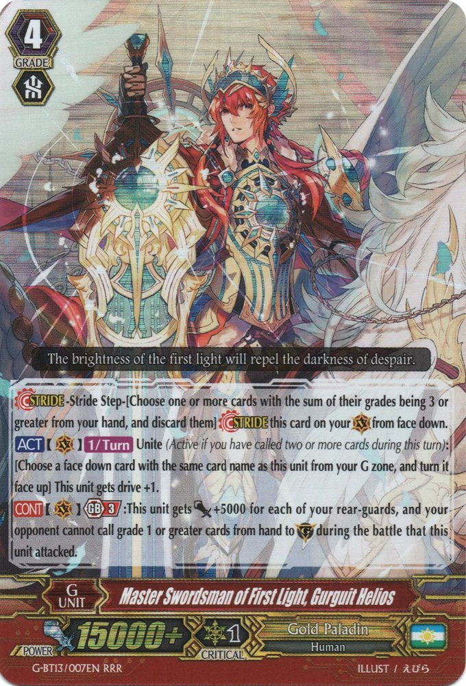 Master Swordsman of First Light Gurguit Helios (13007) [G-BT13] - Cardfight Vanguard Single