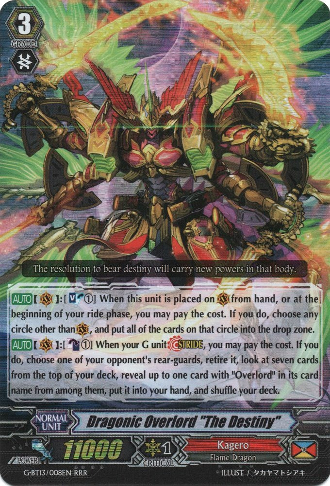 Dragonic Overlord ’The Destiny’ (13008) [G-BT13] - Cardfight Vanguard Single