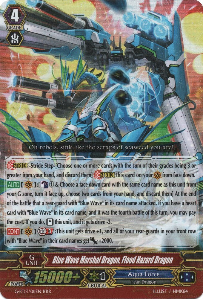 Blue Wave Marshal Dragon Flood Hazard Dragon (13011) [G-BT13] - Cardfight Vanguard Single