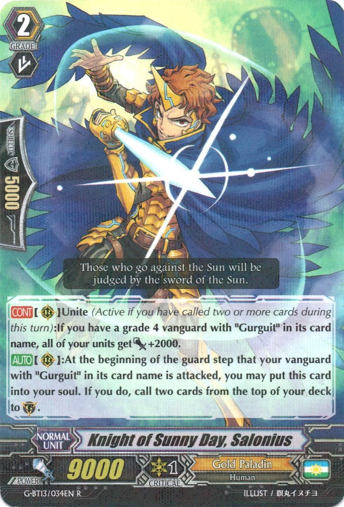 Knight of Sunny Day Salonius (13034) [G-BT13] - Cardfight Vanguard Single