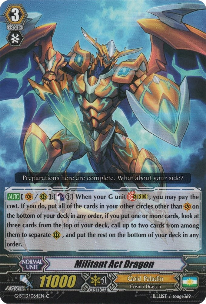 Militant Act Dragon (13064) [G-BT13] - Cardfight Vanguard Single
