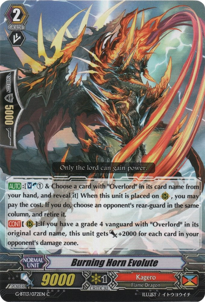 Burning Horn Evolute (13072) [G-BT13] - Cardfight Vanguard Single