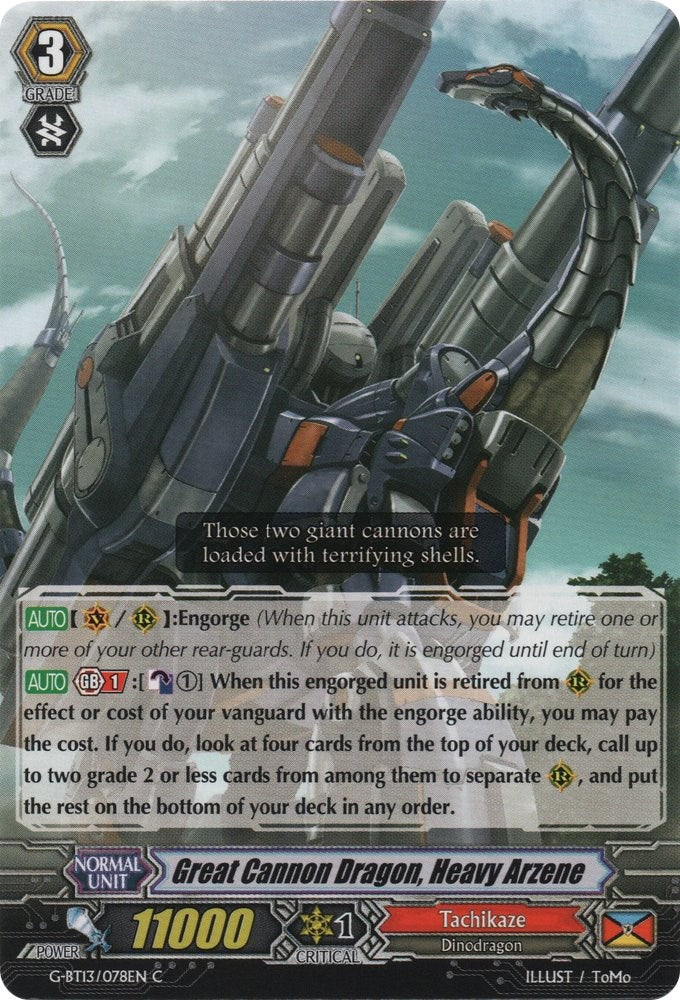 Great Cannon Dragon Heavy Arzene (13078) [G-BT13] - Cardfight Vanguard Single
