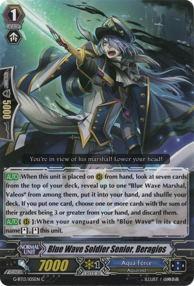 Blue Wave Soldier Senior Beragios (13105) [G-BT13] - Cardfight Vanguard Single