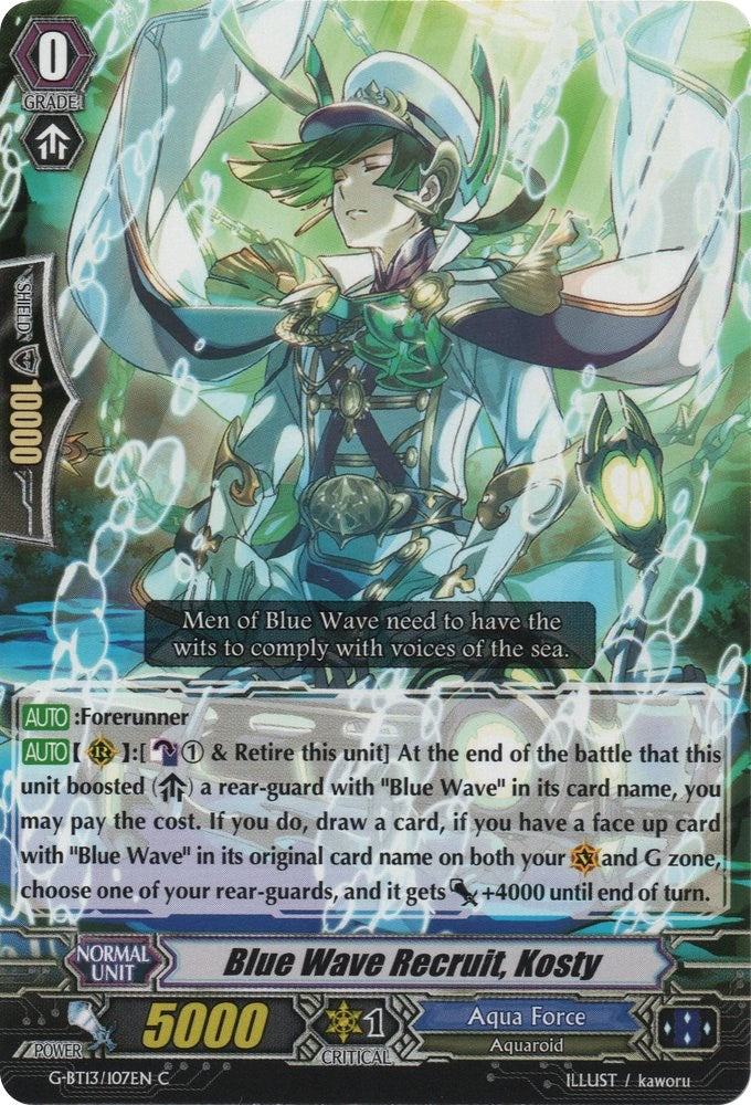Blue Wave Recruit Kosty (13107) [G-BT13] - Cardfight Vanguard Single