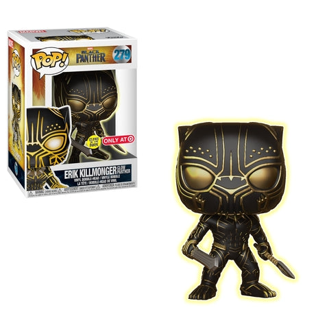 Black Panther: Erik Killmonger Glow Panther (Glow in the Dark) (Target Exclusive) (279) [POP!] - Funko Sealed
