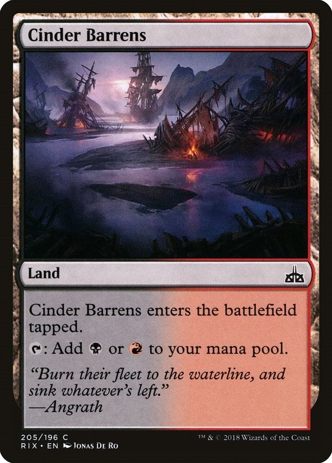 Cinder Barrens (205) [RIX] - MTG Single