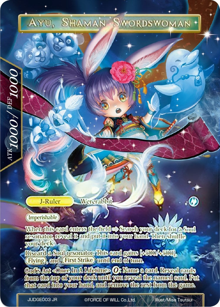 Ayu Lunar Swordswoman // Ayu Shaman Swordswoman (Judge Promo) (3) [PRO] - Force of Will Single