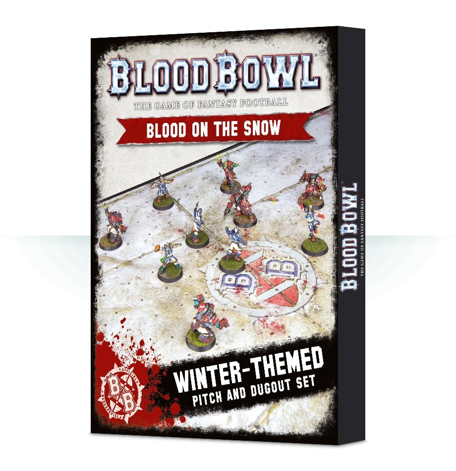 Blood Bowl: Blood in the Snow (Human / Orc Snow Theme) Pitch and Dugouts [ACCS] - Warhammer Game Accessories Sealed